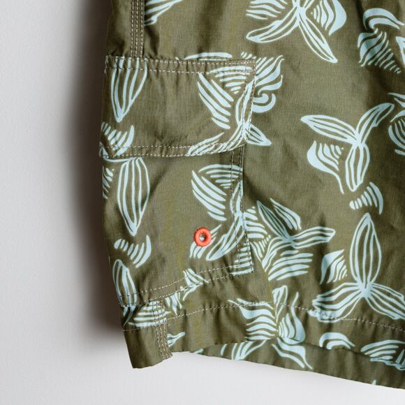 Tommie Bahama Boardshorts Mens M Medium Green Blue Swim Hawaiian Floral Print - Picture 5 of 9